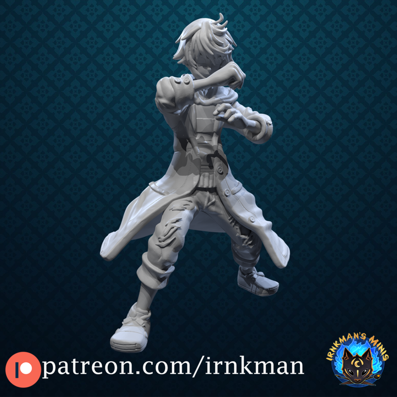 Rindo Kanade from Irnkman Minis. Total height apx. 40mm. Unpainted resin miniature